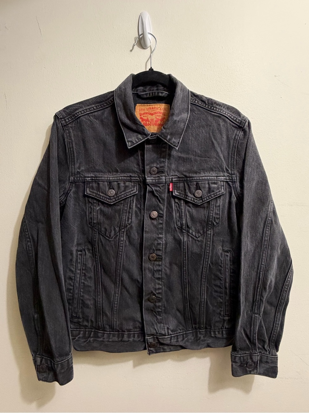 Levi's Black Washed Denim Trucker Jacket